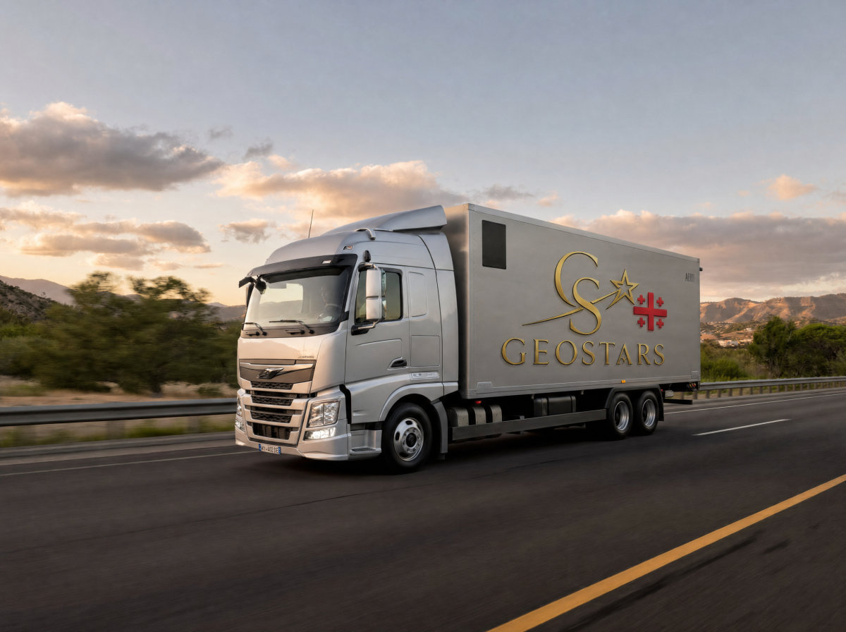 A moving truck on the open road