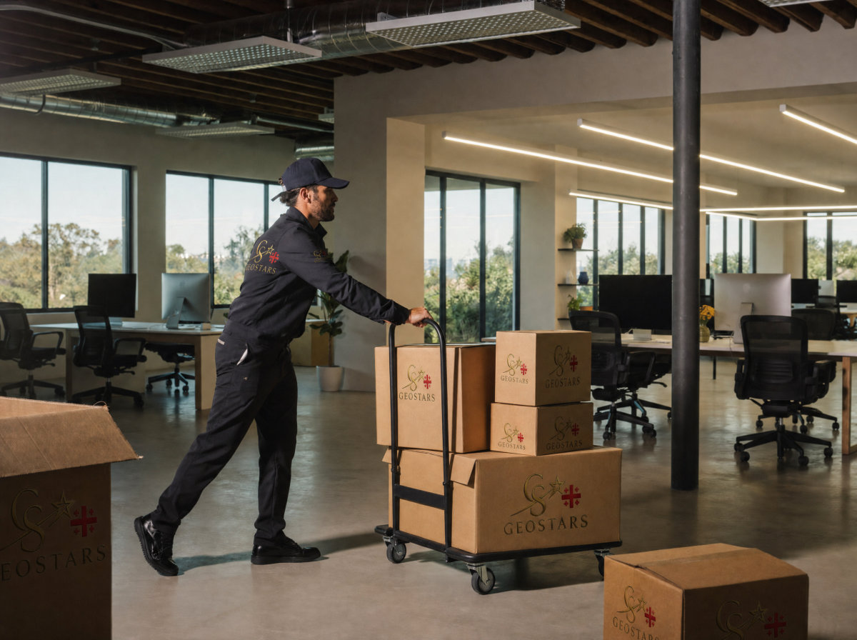 An open-plan office space
